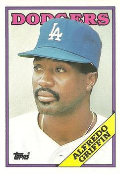 #43T Alfredo Griffin - Los Angeles Dodgers - 1988 Topps Traded Baseball