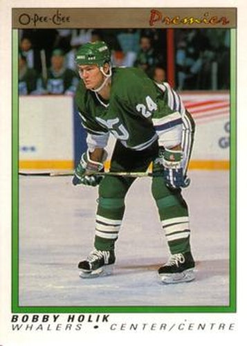 #43 Bobby Holik - Hartford Whalers - 1990-91 O-Pee-Chee Premier Hockey