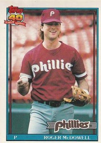 #43 Roger McDowell - Philadelphia Phillies - 1991 O-Pee-Chee Baseball