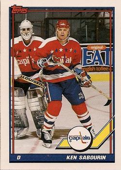 #43 Ken Sabourin - Washington Capitals - 1991-92 Topps Hockey