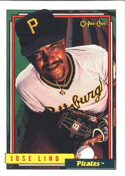 #43 Jose Lind - Pittsburgh Pirates - 1992 O-Pee-Chee Baseball