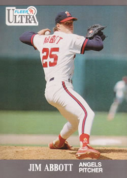 #43 Jim Abbott - California Angels - 1991 Ultra Baseball