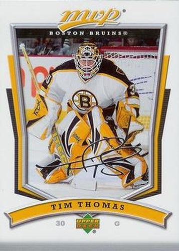 #43 Tim Thomas - Boston Bruins - 2007-08 Upper Deck MVP Hockey