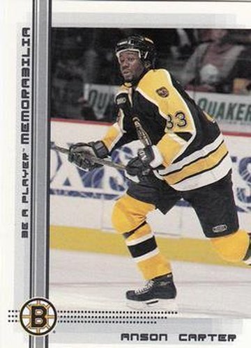 #43 Anson Carter - Boston Bruins - 2000-01 Be a Player Memorabilia Hockey