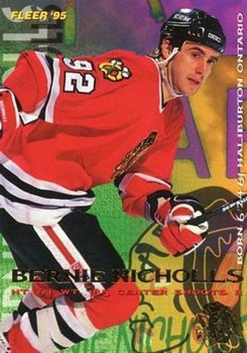 #43 Bernie Nicholls - Chicago Blackhawks - 1994-95 Fleer Hockey