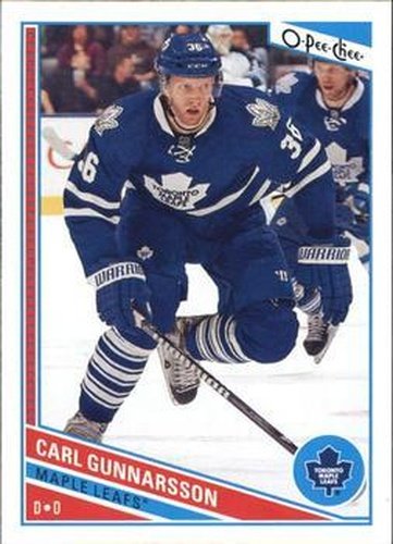 #43 Carl Gunnarsson - Toronto Maple Leafs - 2013-14 O-Pee-Chee Hockey