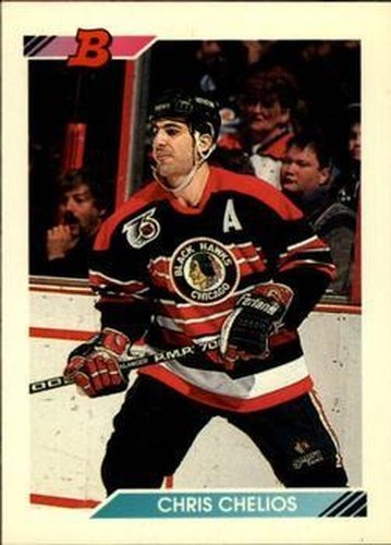 #43 Chris Chelios - Chicago Blackhawks - 1992-93 Bowman Hockey