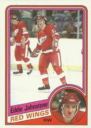 #43 Eddie Johnstone - Detroit Red Wings - 1984-85 Topps Hockey