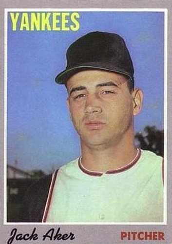 #43 Jack Aker - New York Yankees - 1970 Topps Baseball