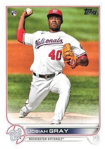 #43 Josiah Gray - Washington Nationals - 2022 Topps Baseball