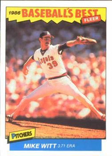 #43 Mike Witt - California Angels - 1986 Fleer Baseball's Best Sluggers vs. Pitchers Baseball