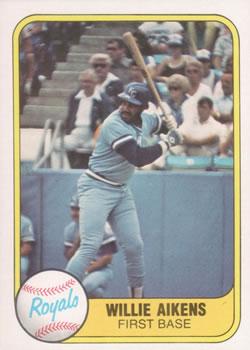 #43 Willie Aikens - Kansas City Royals - 1981 Fleer Baseball