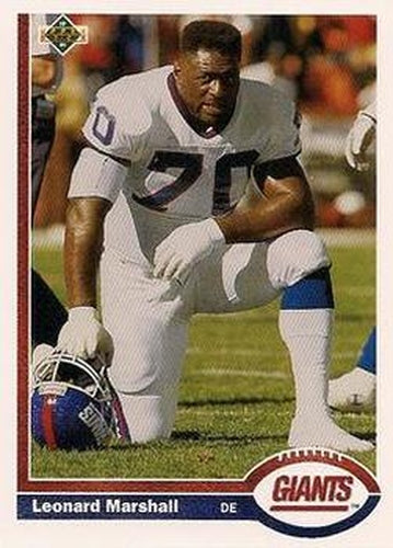 #441 Leonard Marshall - New York Giants - 1991 Upper Deck Football