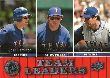 #441 Josh Hamilton / Ian Kinsler / Vicente Padilla - Texas Rangers - 2009 Upper Deck Baseball