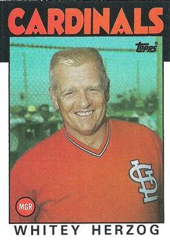 #441 Whitey Herzog - St. Louis Cardinals - 1986 Topps Baseball