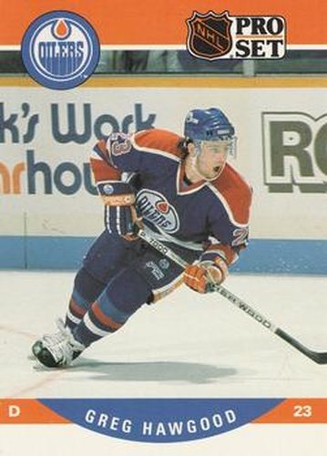 #442 Greg Hawgood - Edmonton Oilers - 1990-91 Pro Set Hockey
