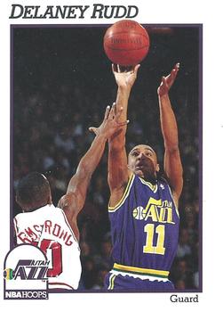 #442 Delaney Rudd - Utah Jazz - 1991-92 Hoops Basketball
