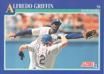 #442 Alfredo Griffin - Los Angeles Dodgers - 1991 Score Baseball