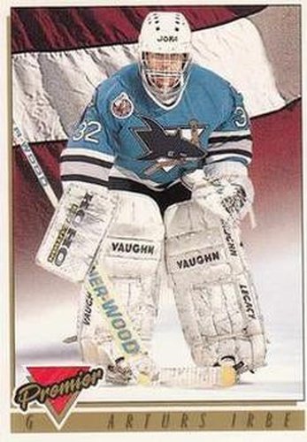 #442 Arturs Irbe - San Jose Sharks - 1993-94 Topps Premier Hockey