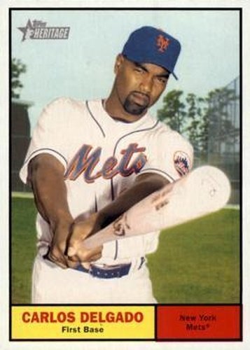 #442 Carlos Delgado - New York Mets - 2010 Topps Heritage Baseball