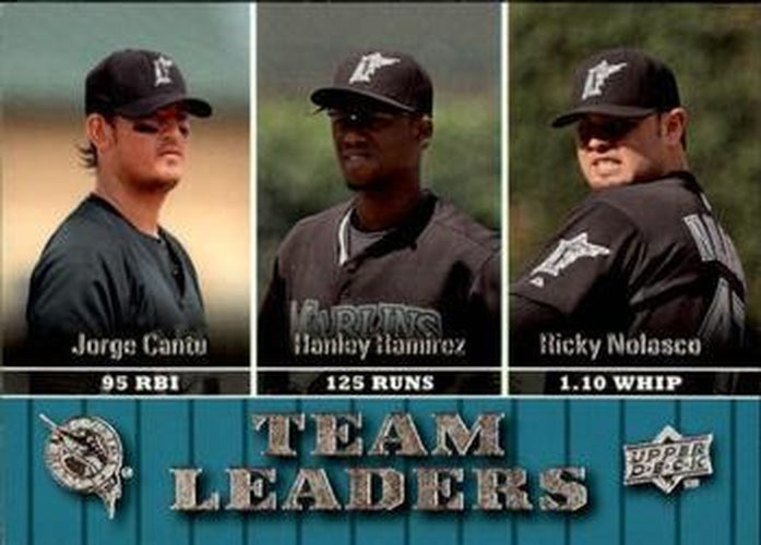 #442 Jorge Cantu / Hanley Ramirez / Ricky Nolasco - Florida Marlins - 2009 Upper Deck Baseball