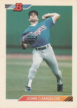 #442 John Cangelosi - Texas Rangers - 1992 Bowman Baseball