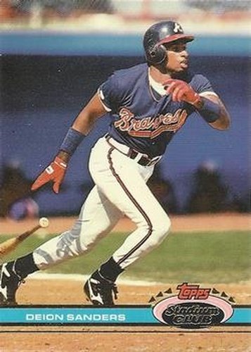 #442 Deion Sanders - Atlanta Braves - 1991 Stadium Club Baseball
