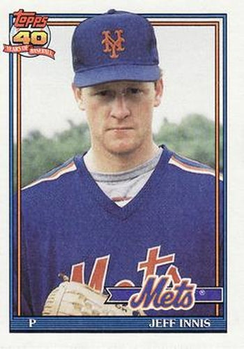 #443 Jeff Innis - New York Mets - 1991 Topps Baseball