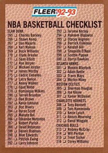 #443 Checklist 4 - 1992-93 Fleer Basketball