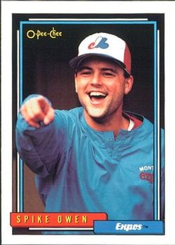 #443 Spike Owen - Montreal Expos - 1992 O-Pee-Chee Baseball
