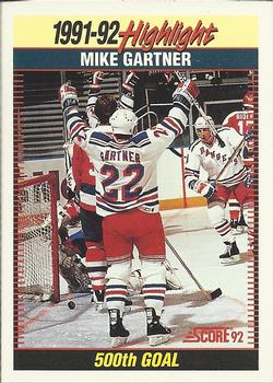 #443 Mike Gartner - New York Rangers - 1992-93 Score USA Hockey