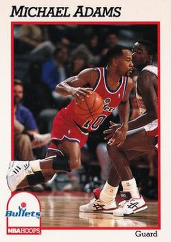 #443 Michael Adams - Washington Bullets - 1991-92 Hoops Basketball