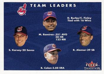 #443 Manny Ramirez / Roberto Alomar / Bartolo Colon / Steve Karsay - Cleveland Indians - 2001 Fleer Tradition Baseball