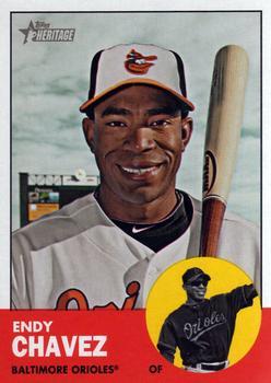 #443 Endy Chavez - Baltimore Orioles - 2012 Topps Heritage Baseball