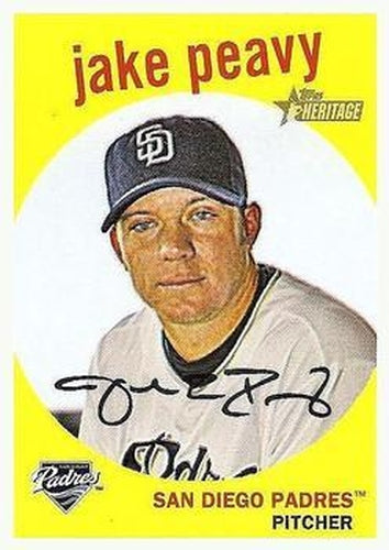 #443 Jake Peavy - San Diego Padres - 2008 Topps Heritage Baseball