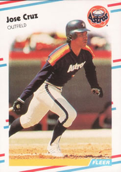 #443 Jose Cruz - Houston Astros - 1988 Fleer Baseball