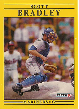 #443 Scott Bradley - Seattle Mariners - 1991 Fleer Baseball