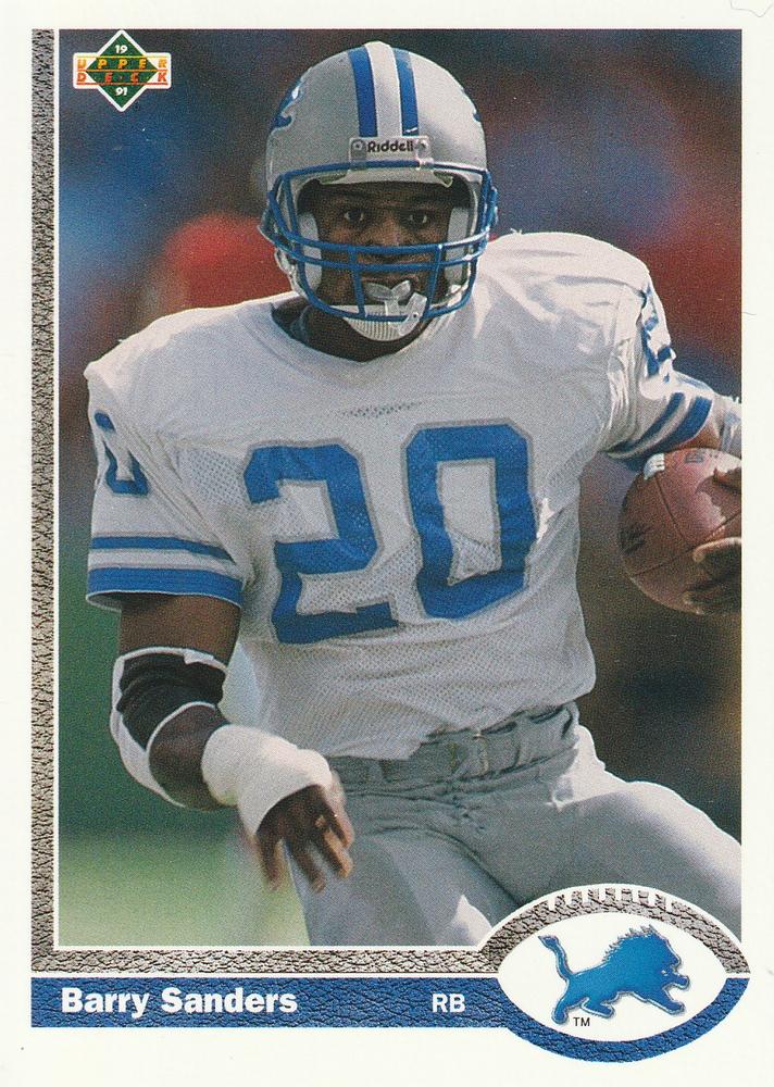 #444 Barry Sanders - Detroit Lions - 1991 Upper Deck Football