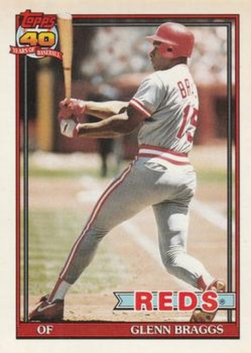 #444 Glenn Braggs - Cincinnati Reds - 1991 O-Pee-Chee Baseball