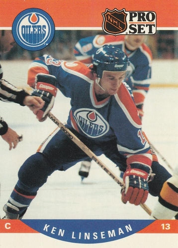 #444 Ken Linseman - Edmonton Oilers - 1990-91 Pro Set Hockey