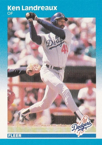 #444 Ken Landreaux - Los Angeles Dodgers - 1987 Fleer Baseball