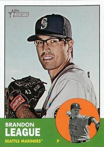 #444 Brandon League - Seattle Mariners - 2012 Topps Heritage Baseball