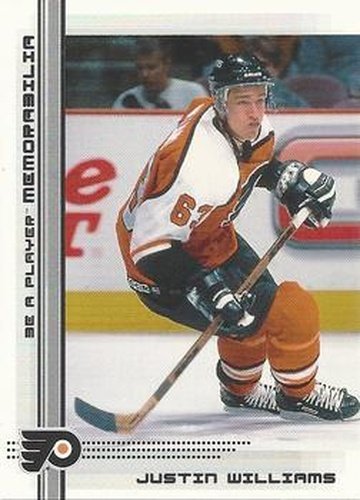 #444 Justin Williams - Philadelphia Flyers - 2000-01 Be a Player Memorabilia Hockey
