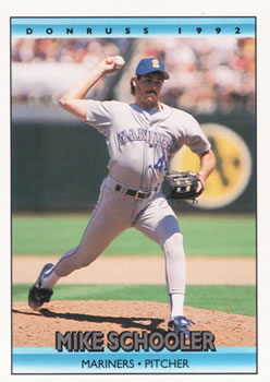 #444 Mike Schooler - Seattle Mariners - 1992 Donruss Baseball