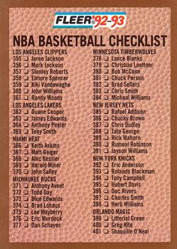 #444 Checklist 5 - 1992-93 Fleer Basketball