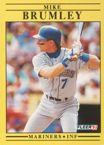 #445 Mike Brumley - Seattle Mariners - 1991 Fleer Baseball