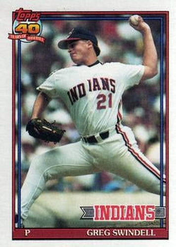 #445 Greg Swindell - Cleveland Indians - 1991 Topps Baseball