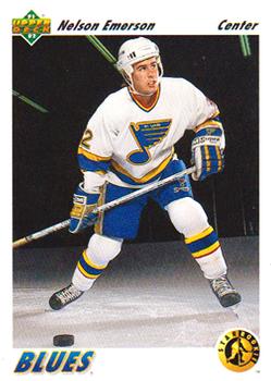#445 Nelson Emerson - St. Louis Blues - 1991-92 Upper Deck Hockey