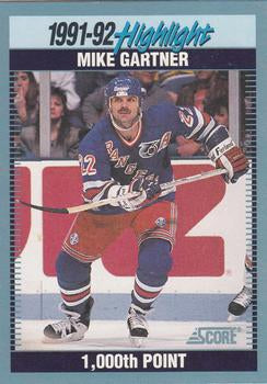 #445 Mike Gartner - New York Rangers - 1992-93 Score Canadian Hockey