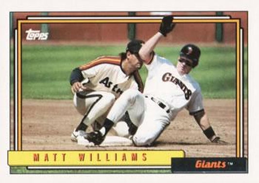#445 Matt Williams - San Francisco Giants - 1992 Topps Baseball